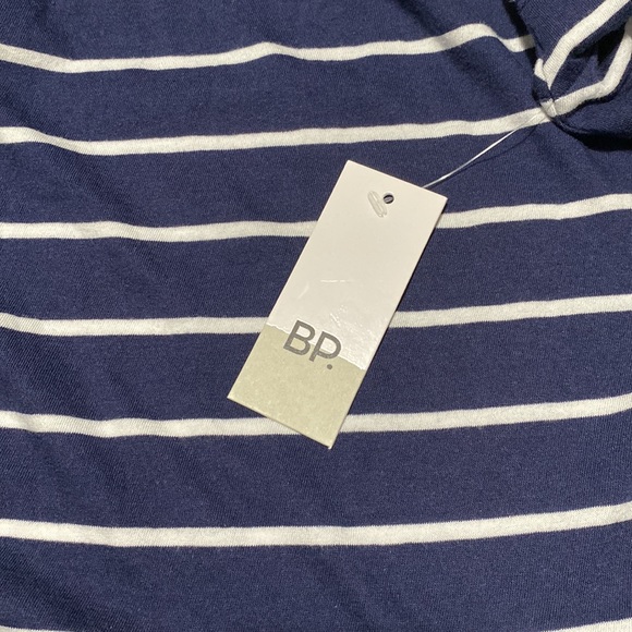 Navy Blue and White Striped Top, Scoop Neck Short Sleeve Tee, Cotton Modal Blend - Picture 11 of 12